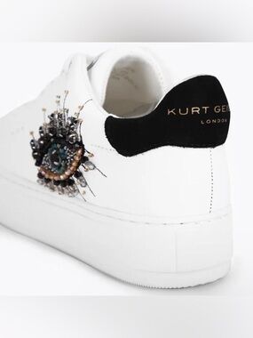 Kurt Geiger Laney Evil Eye Sneakers Black White Leather UK 39 US 7.5 8 Rare